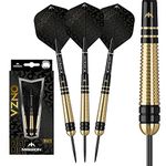 Mission Darts D1576 Onza | 22g Professional Steel Tip Darts Set Including Brass Barrels, Points and Flights, M2, Black/Gold