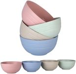 WANBY Wheat Straw Plastic Cereal Bowls Lightweight Unbreakable Dinner Bowl Set Healthy Non-Toxin Dishwasher & Microwave Safe BPA Free