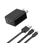 AC Adapter 2A Rapid Charger Compatiable for All New Amazon Kindle Fire HD 10 9th Generation 2021 Release, Fire HDX 6" 7" 8.9" 9.7", Fire 7 HD 8 10 Tablet with 5Ft Micro-USB & USB C Cable