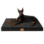 Patas Lague Checkered Orthopedic XL Dog Bed for Large Dogs 107x71cm, Waterproof Big Large Dog Beds with Removable Washable Cover,Egg Crate Foam Pet Bed Mat with Nonskid Bottom, Black