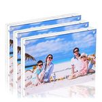 JUOIFIP 3 Pack 8x10 Acrylic Photo Frame, Clear Double Sided Magnetic Picture Frame Desktop Display - Free Soft Microfiber