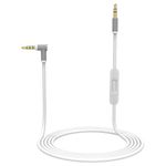 Tobysome Replacement Audio Cable Cord Wire with in-line Microphone and Control Compatible with Beats Headphones Solo, Studio, Pro, Detox, Wireless, Mixr, Executive Headphones (White)