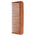 SVATV HANDCRAFTED ROSEWOOD COMB FOR DETANGLING HAIR FOR THICK, CURLY AND WAVY HAIR, NON-STATIC AND ECO-FRIENDLY WITH WIDE TOOTH FOR GROOMING HAIR COMB - (S-48)