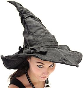 Foxxeo Gorro de Bruja deformable Negro con Parches