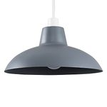 MiniSun Retro Style Dark Grey Metal Easy Fit Ceiling Pendant Light Shade