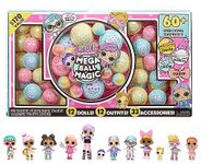 L.O.L. Surprise! Mega Ball Magic - 12 Collectible Dolls, 60+ Surprises, 170 Value, 4 Unboxing Experiences, Squish Sand, Bubbles, Gel Crush, Shell Smash, Fashions Limited Edition Gift,Girls 3+