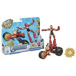 Marvel Bend and Flex, Flex Rider Iron Man Action Figure Toy, 6-Inch Flexible Figure and 2-in-1 Motorcycle for Kids Ages 6 and Up