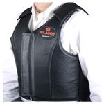 HILASON Safety Bull Riding Vest Protective Leather Black | Bull Riding Gear | Riding Vest | Horse Riding Protective Vest