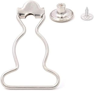Amanaote 1" Inside Bottom Width Silvery Dungaree Fastener Overall Clip Suspender Buckle with Screw Button Pack of 6 Sets