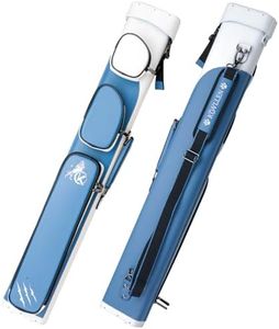 KONLLEN Billiards Case 6 Hard Holes Case Handmade 2 Butts 4 Bag Accessories 6 colors (Blue)