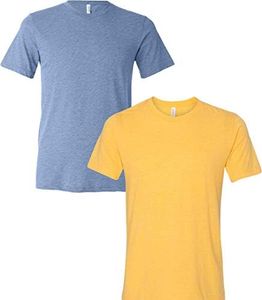 Bella + Canvas - Camiseta de manga corta unisex, Azul/Dorado, Small
