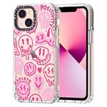 MOSNOVO Case for iPhone 13 - Clear Slim Shockproof TPU+PC, [ 6.6 ft Drop Protection/Anti Peel Off ] - Pink Dripping Smiles Positivity Radiate Face