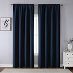 CUCRAF Blackout Curtains 84 inches Long for Living Room,Navy Blue Room Darkening Window Curtain Panels, Rod Pocket Thermal Insulated Solid Drapes for Bedroom, 52x84 inch, Set of 2 Panels