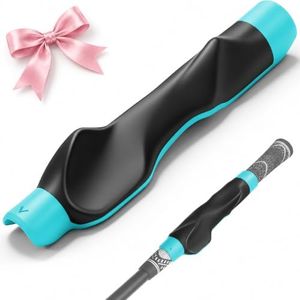 Golf Grip Trainer, Right/Left-Hand Grip Corrector for Golf Club Grips (Cyan Blue, Right-Handed Golfer)