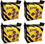 Morrell Yellow Jacket YJ-425 Outdoor Portable Adult Field Point Archery Bag Target w/ 2 Shooting Sides, 10 Bullseyes, & Carry Handle, Yellow (4 Pack)