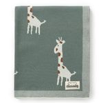 mimixiong Soft 100% Pure Organic Cotton Knitted Newborn Baby Blanket, Swaddle Blanket, Giraffe Green (80 x 100cm)