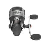 Zebco Bullet Spincast Fishing Reel, Size 30 Reel, Fast 29.6 Inches Per Turn, GripEm All-Weather Handle Knobs, Pre-Spooled with 10-Pound Zebco Fishing Line, Black