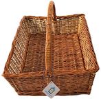 INDIANA CRAFTS Cane Bamboo Wicker/Basket Multipurpose Rectangular Deep Basket with handle hamper Packing chocolate dry fruit wedding cloth packing gifting basket Size 18x12x5 inch.(Extra Large)