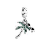 SBI Jewelry Green Palm Tree Charm for Bracelet Glass Birthstone Dangle Charm Women Mom Daughter Sister Wife Girlfriend Grandma Auntie Niece Best Friends Family BFF Birthday Anniversary