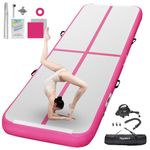 FBSPORT Inflatable Gymnastics Mat 4 M Tumbling Mat 10 CM Thick with Electric Air Pump for Home Gym Yoga Pilates Water Fun