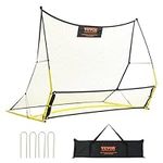 VEVOR Soccer Trainer, 2-in-1 Portable Soccer Rebounder Net, 71"x40" Iron Soccer Practice Equipment, Sports Football Rebounder Wall with Portable Bag, Perfect for Team Solo Training, Passing, Volley