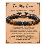 PINKDODO Son Gifts from Mom, To My Son Bracelet from Mom, Birthday Christmas Valentines Day Graduation Gifts for Son Teenage Teen Boys Bracelets Year Old Boy Gift Ideas