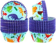 200 Pieces Dinosaur Cupcake Wrappers Dinosaur Cupcake Liners Dinosaur Paper Muffin Baking Cups for Baby Wedding Shower Birthday