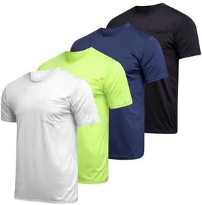 Big and Tall King Size Mens Quick Dry Dri Fit Active Wear Workout Running Training Athletic Performance Short Sleeve Crew Pocket T-Shirt Undershirt Essentials Top Tee ropa Hombre- Set 5, 5X