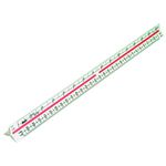 Helix 300mm Metric Triangular Scale Ruler, Red