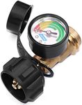 DOZYANT Propane Tank Gauge Level Indicator LP Gas Pressure Meter Color Coded Universal for Cylinder, BBQ Gas Grill, RV Camper, Heater and More Appliances - Type 1 Connection, Black