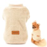 SMALLLEE_LUCKY_STORE Pet Ribbed Fleece Jumpers Pullover Sweatshirt for Small Dogs Cat,Puppy Yorkie Chihuahua Warm Sweater Winter Clothes