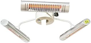 Outsunny Electric Patio Parasol Umbrella Heater, with 3 Heating Panels and Ultra-low Glare, Aluminum Alloy Outdoor Infrared Space Heater with Remote Control for Pergola or Gazabo, Silver