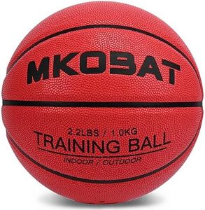 MKOBAT 28.5" 2.2LBS Weighted Basketball Heavy Size 6 Training PU Leather Indoor Outdoor Basketball for Women Youth Improving Ball Handling Dribbling Passing Skill Equipment (Deflated)