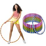 FB FunkyBuys Kids Adult Stripe Hula Hoop Garden Exercise Fitness Inside Outdoor Games (2pcs-70cm dia)