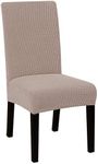 ALESWEAR 4PCS Dining Room Chair Slipcovers Dining Chair Covers Parsons Chair Slipcover Stretch Chair Covers for Dining Room (4, Sandy Beige)