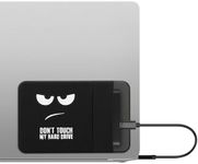 kwmobile Elastane Sleeve Compatible with SanDisk Portable SSD, Samsung T7, Crucial X8, HDD Case - Stretchy Holder for External SSD - 13x8.3cm (5.1x3.3) - Don't touch my Hard Drive