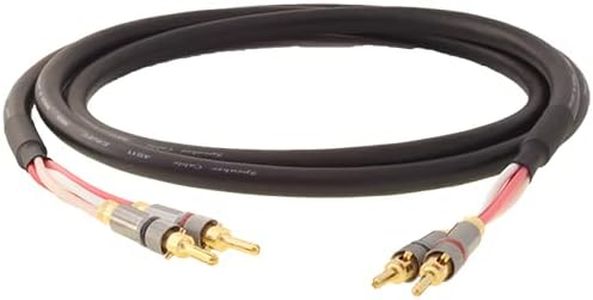Blue Jeans Cable Canare 4S11 Speaker Cable, with Ultrasonically-welded Conventional (Non-Bi-Wire) Terminations, (One Cable - for one Speaker); Assembled in The USA (8 foot, Bananas to Bananas, Black)