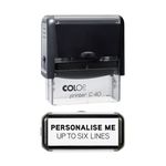 Custom Made Self-Inking Business Company Address Rubber Ink Stamp - 58mm x 22mm - Premium Personalised for You (6 Lines)