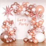 KARLURE Rose Gold Balloons Garland Arch Kit,144pcs Metallic Rose Gold Confetti Balloons for Bachelorette Bridal Shower Wedding Graduation Baby Shower Women Birthday Party Decorations