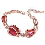 Shining Diva Fashion Latest Stylish Rose Gold Austrian Crystal Bracelet for Women and Girls (11943b), free