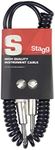 Stagg 20ft. S-Series, Phone-Plug/Phone-Plug, Standard Instrument Coiled Cable