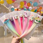 AMANVANI Rainbow Cloud Unicorn Wig Hair Clips for Girls Hairpins Girls Hair Clip for Kids Baby Hair Accessories Hairpins Return Gifts (5 Piece Win Clip)