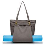 KUAK Yoga Mat Bag with Adjustable Yoga Mat Holder Pocket Fits Most Size Mats, Large Canvas Yoga Mats Tote Bags and Carriers, Yoga Mat Carryall Bag for Women, Gym, Pilates, Workout