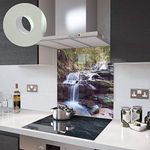 Glass Splashbacks Waterfall - Made by Premier Range in 65cm Wide x 90cm High with Fixing Holes