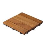 Sharpex Deck Tiles with Interlocking | 1 Piece Teak Wood Floor Decking Water Resistant Tile for Balcony, Terrace, Garden | Quick Flooring Solution for Indoor/Outdoor (Brown, 1 Piece)