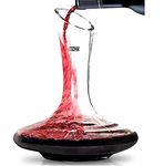 BINZO Crystal Wine Decanter, 1.5 Litre, 1500 ml, Red Wine Carafe,Wine Aerator, Wine Gift, Glass Decanter Wine, Pack of 1 (Decanter Only)