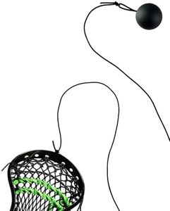 FEYRUN Lacrosse Trainer Ball with 2 Elastic Ropes, Practice CradlingTraining Equipment, Lacrosse Rebounders for Youth Players Beginners to Self Train, Fits Many Sticks (Black)
