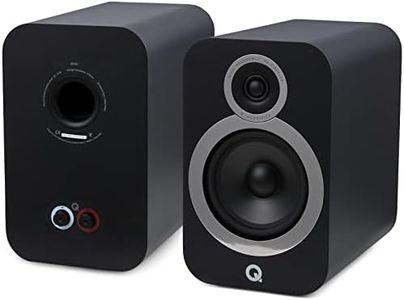 Q ACOUSTICS 3030i Bookshelf Speakers Pair Carbon Black - Featuring 2-way Reflex Enclosure Type, 165mm (6.5") Bass Driver, and 22mm (0.9") Tweeter - Stereo Speakers Hifi/Passive Speakers