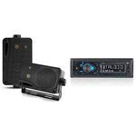 Pyramid 3-Way Indoor Outdoor Speaker System (2022SX) + JENSEN MPR210 Bluetooth Car Stereo Receiver