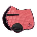 LeMieux Show Jumping Mini Suede Jump Square Saddle Pad - Saddle Pads for Horses - Equestrian Riding Equipment and Accessories - (Papaya - Mini)